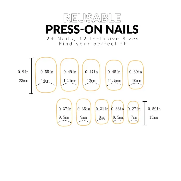 ARTAUG 24 pièces court carré presse sur ongles violet rose