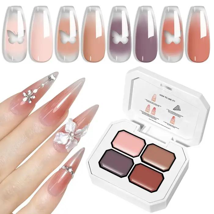 LIMEGIRL Gel de Peinture Dégradé 4 Couleurs pour Nail Art
