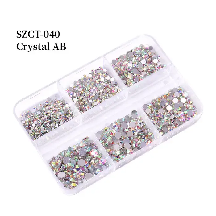 6 grilles SS6-20 taille mixte rose Bronze argent Flatback strass gemmes diamants clignotants 3D Nail