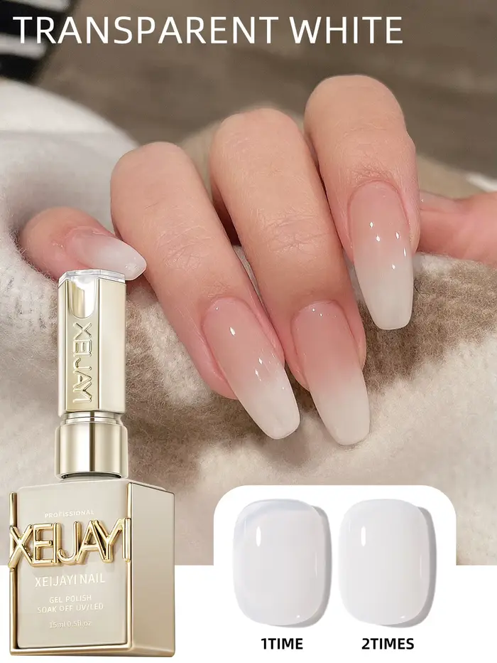 Vernis à ongles Gel noir et blanc, 15ml, à tremper pur, sans lingette, adapté à toutes les saisons, 
