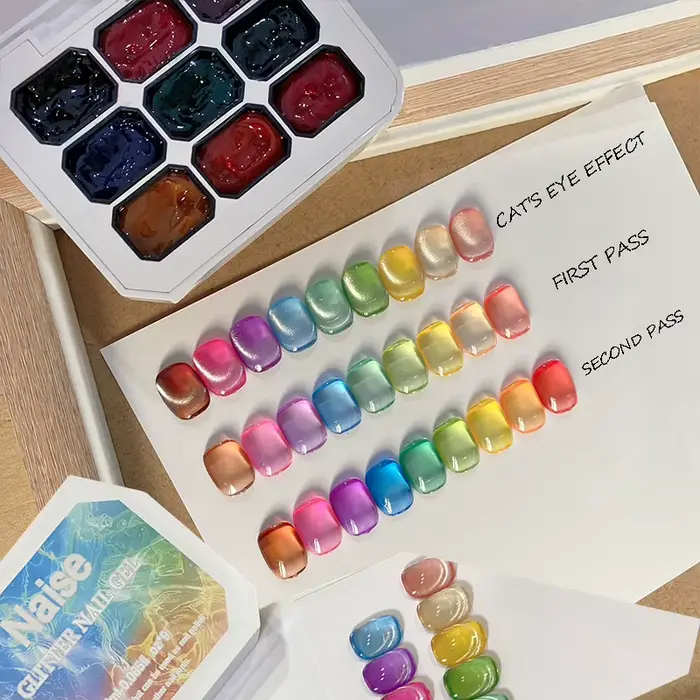 Vernis à ongles solide couleur gelée d'été Gel 9 couleurs Gel à ongles-Gel à réglage fort
