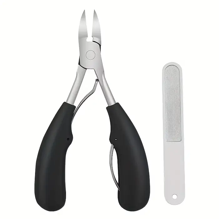 Coupe-ongles avec lime à ongles argentée brossée