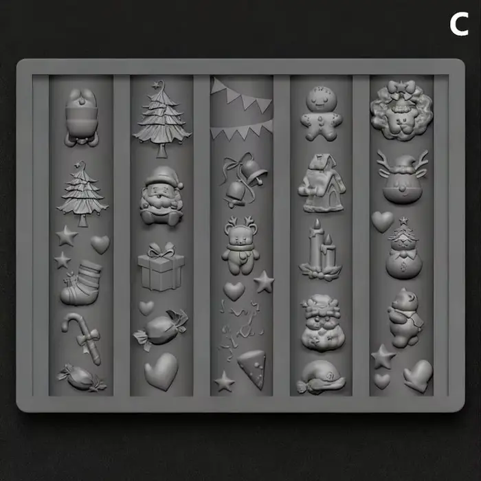 Bonhomme de neige de noël arbre de noël 3d moule à ongles wapiti pain d'épice homme décorations d'on