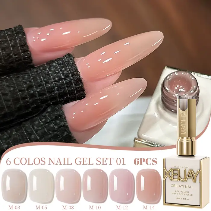 XEIJAYI 6 pièces 15ML gelée glace Transparent nu vert bleu