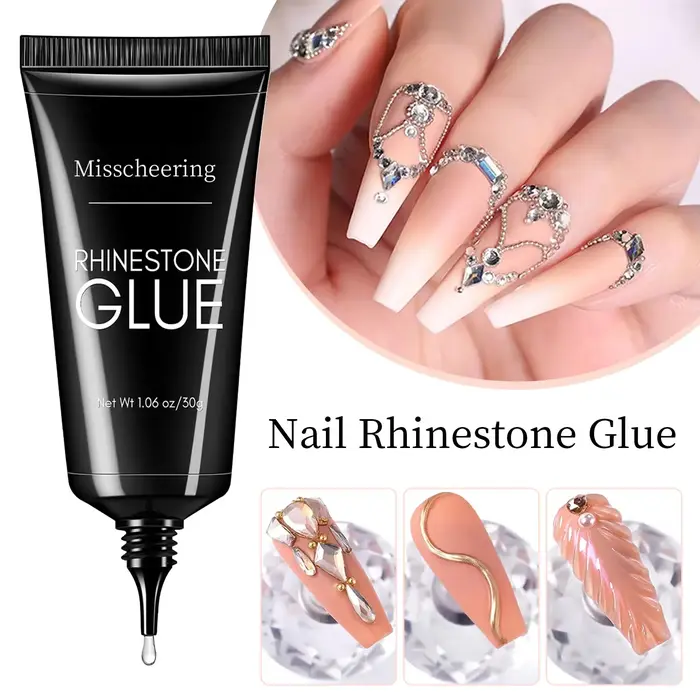 Colle à ongles en biscuits pour N64.Super, Gel de bain, Charme 3D N64.Bling, Décoration Gem Nail Art
