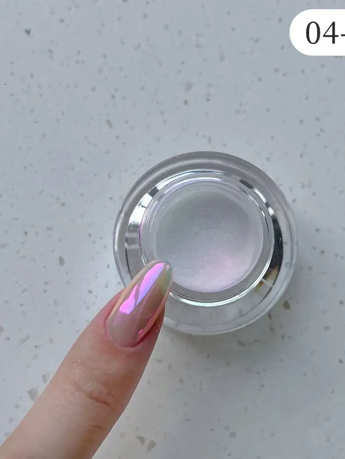 1 boîte de poudre à ongles miroir clair de lune argent paillettes fines effet métallique Pigment Gel vernis Chrome