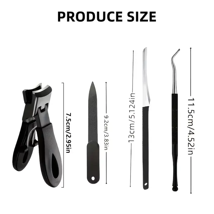 Ensemble de coupe-ongles avec manche long | Essentiel pour la réparation des pieds | Conception ergonomique | Structure