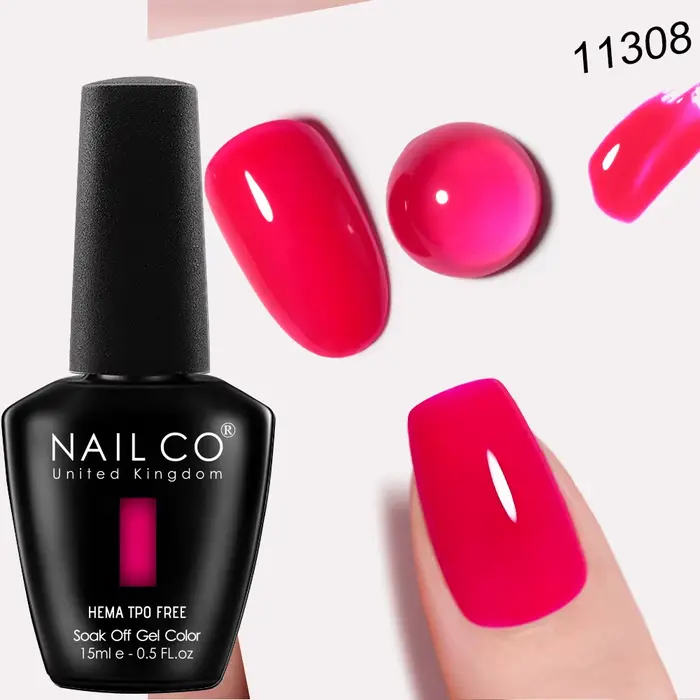 NAILCO 15ml Vernis Semi-Permanent UV Gel Couleurs pour Ongles Manucure Nail Art TOP BASE