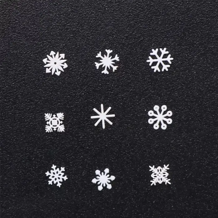 Décorations pour Nail Art, 1 bouteille/100 pièces, flocons de neige blancs pour nouvel an hiver 2022