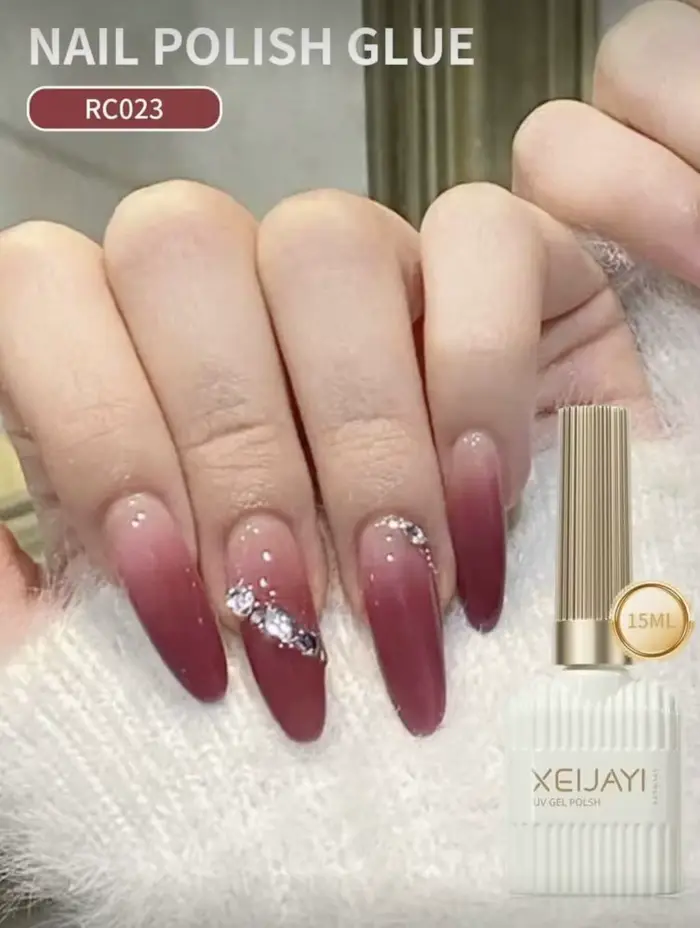XEIJAYI15ML Vernis à ongles gel rouge vin