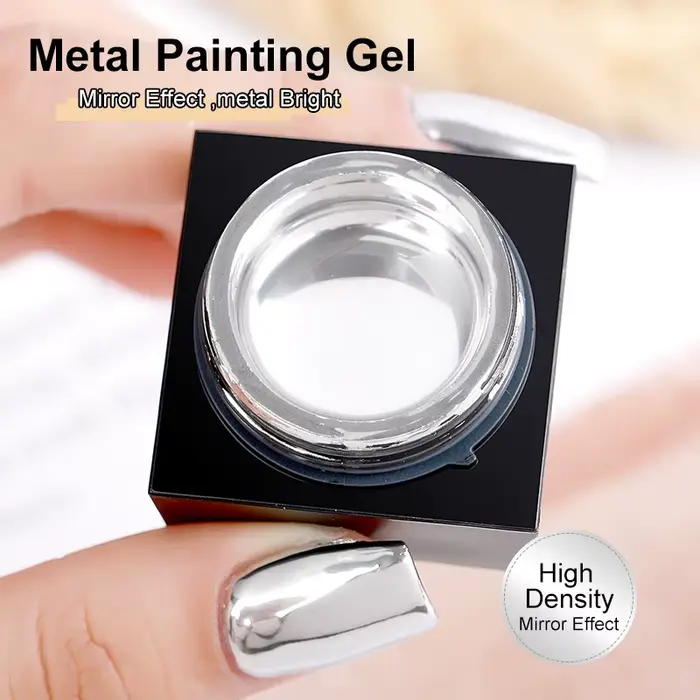 AS 5ml argent métallique peinture Liner Gel vernis Super brillant miroir Gel vernis à ongles lignes