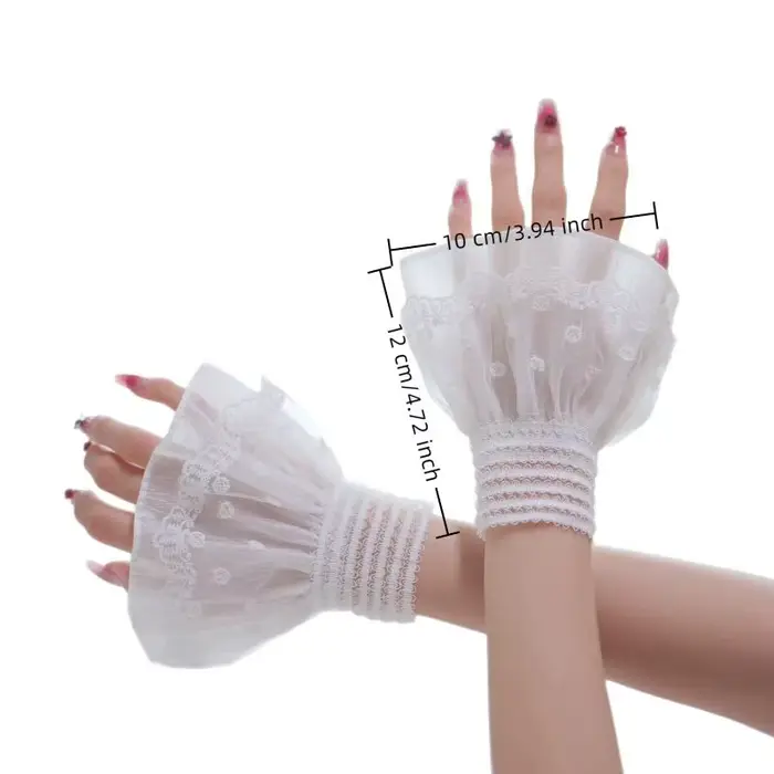 Manucure Photo dentelle, 1 paire, manchettes décoratives, présentation des ongles, manches de haute 