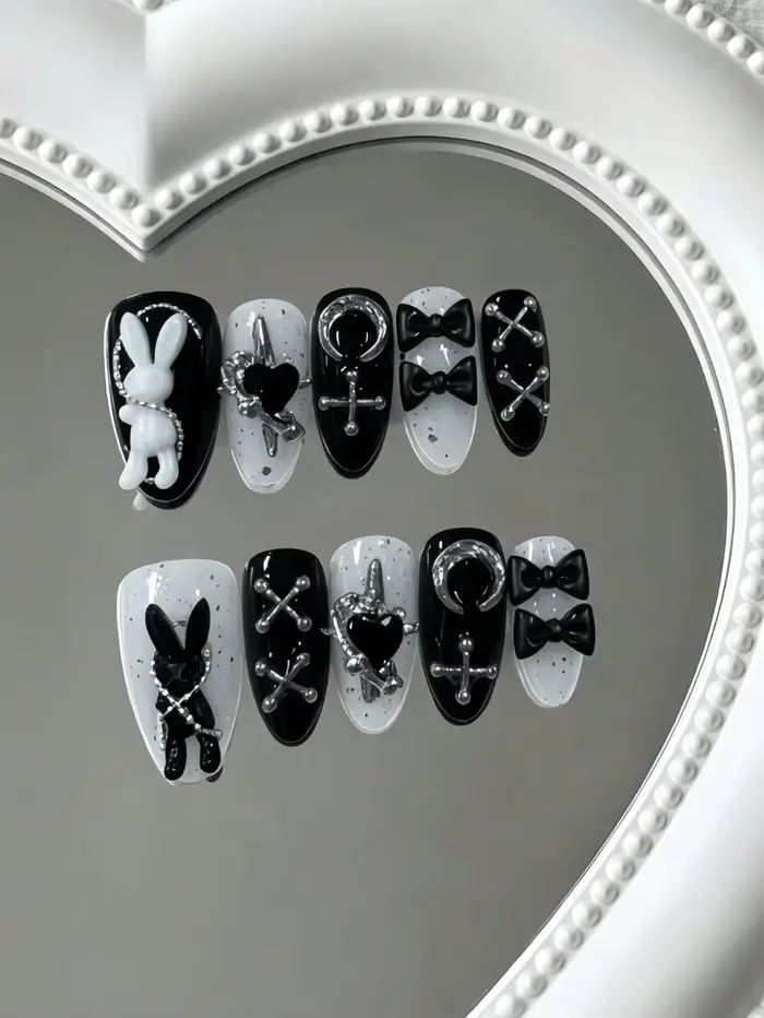 10 faux ongles en forme d'amande