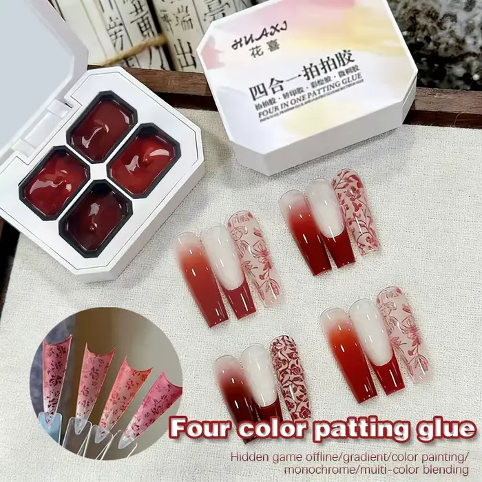 Kit de gel de tapotement rouge série Quatre-en-un