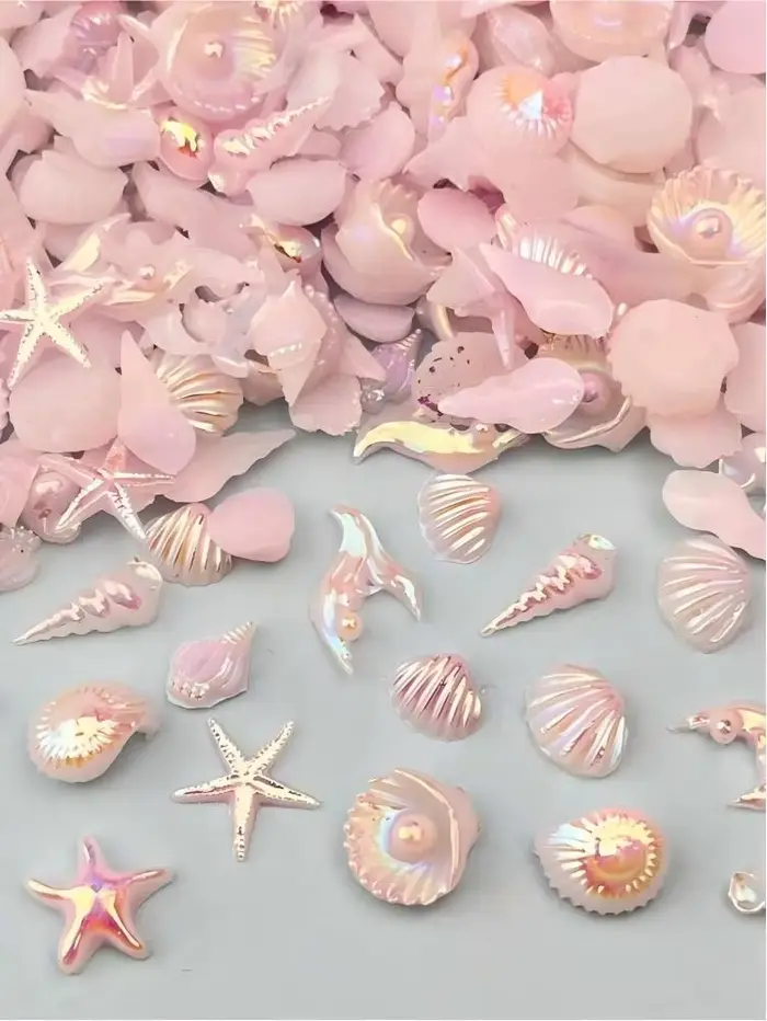Décorations d'ongles sirène mixtes 3D