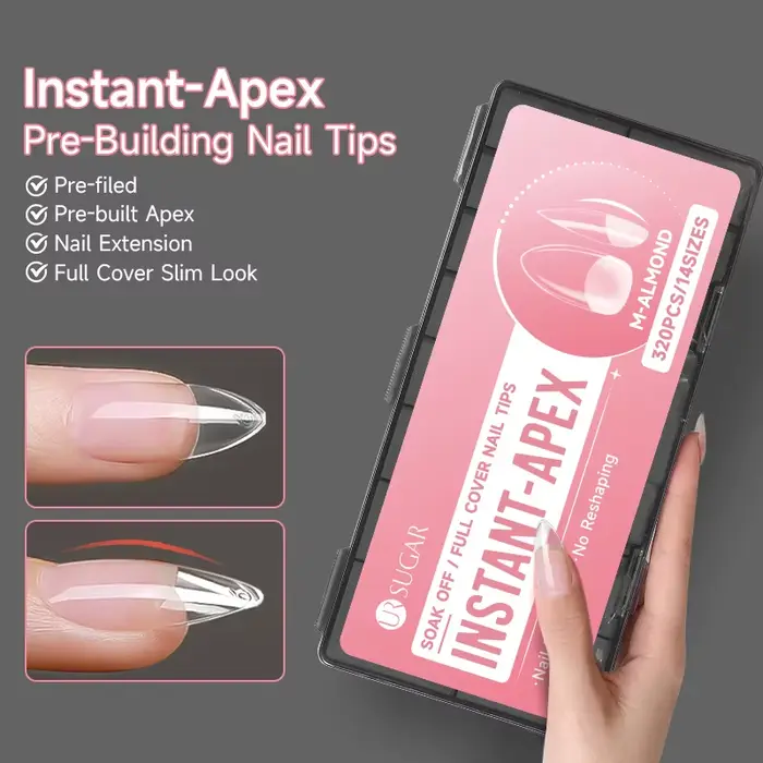 UR SUAGR 320 pièces Capsules d'ongles pré-montées transparentes INSTANT-APEX