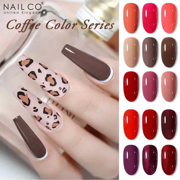 NAILCO 15ml Vernis à Ongles Gel Semi-Permanent UV pour Nail Art, Manucure, Base et Top Coat, Produits et Fournitures pour Ongles
