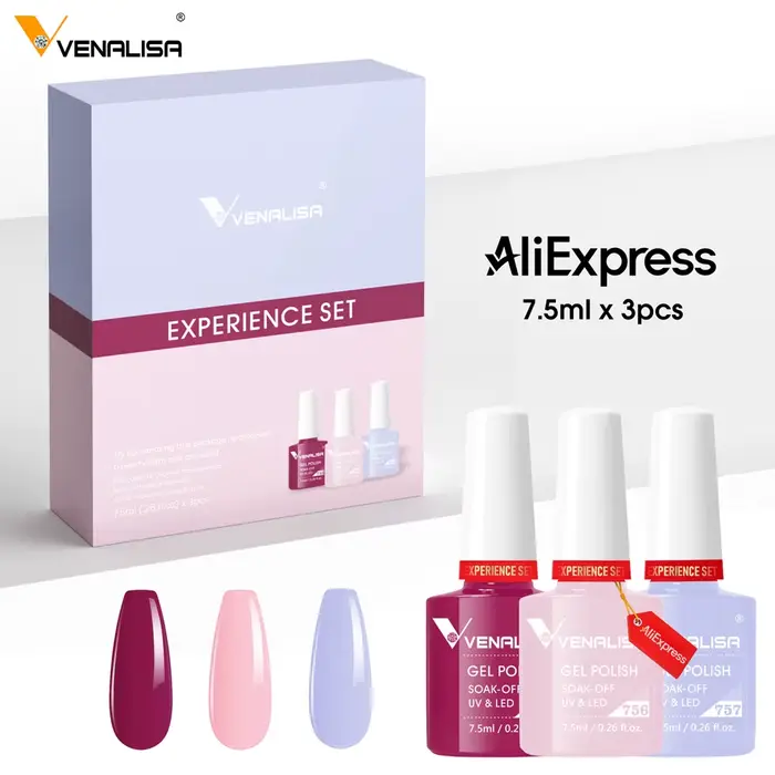 Venalisa 3 pièces/kit magnifique Kit de vernis à ongles de couleur tremper UV LED vernis Semi Perman