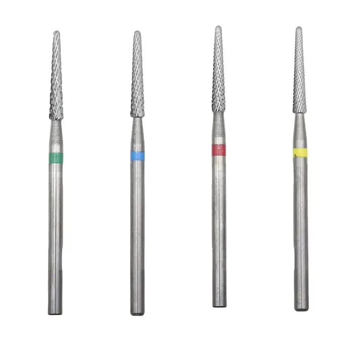 Forets à ongles en acier au tungstène pour pédicure, fraise en carbure pour limes à ongles, manucure