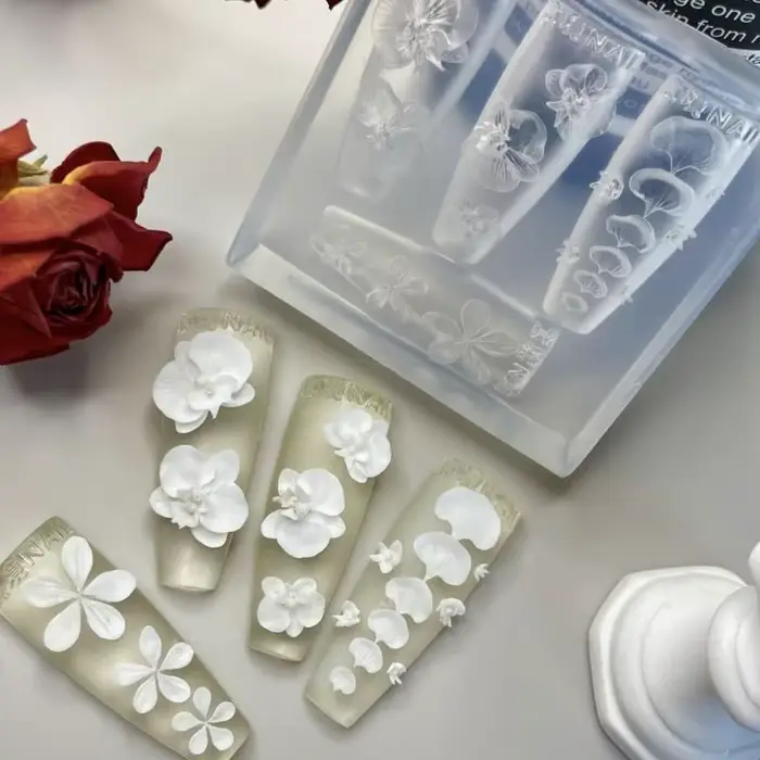 Moule à ongles en Silicone Transparent 3D