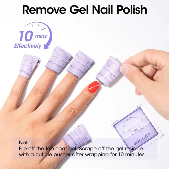 GELLEN 100 Lingettes Dissolvantes pour Vernis à Ongles
