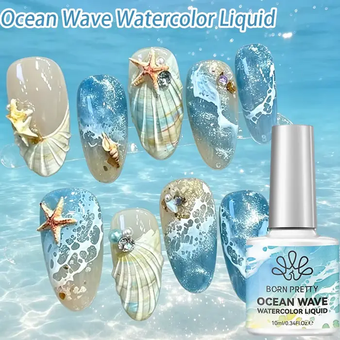 Vernis à ongles gel effet bulle vague de mer blanche 10ml