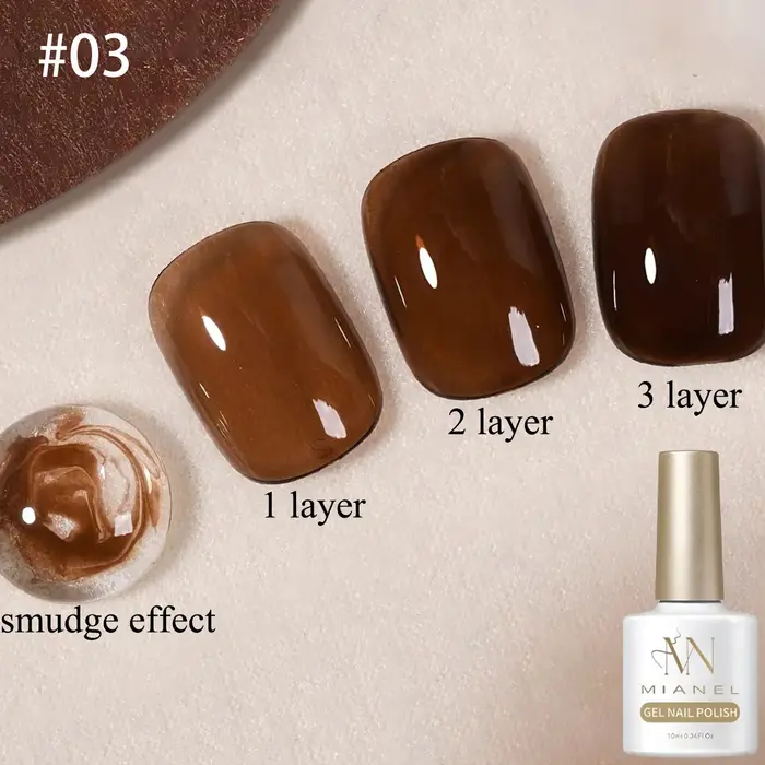 MIANEL 10ML Vernis à ongles gel ambre effet coquille Maillard automne pour ongles noirs, pour nail art, fournitures pour ongles