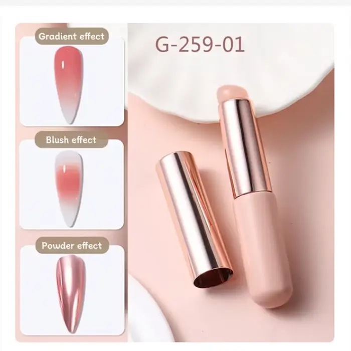 Brosse en Silicone pour Nail Art, poudre miroir réutilisable, pigment, outil de manucure, effet dégr