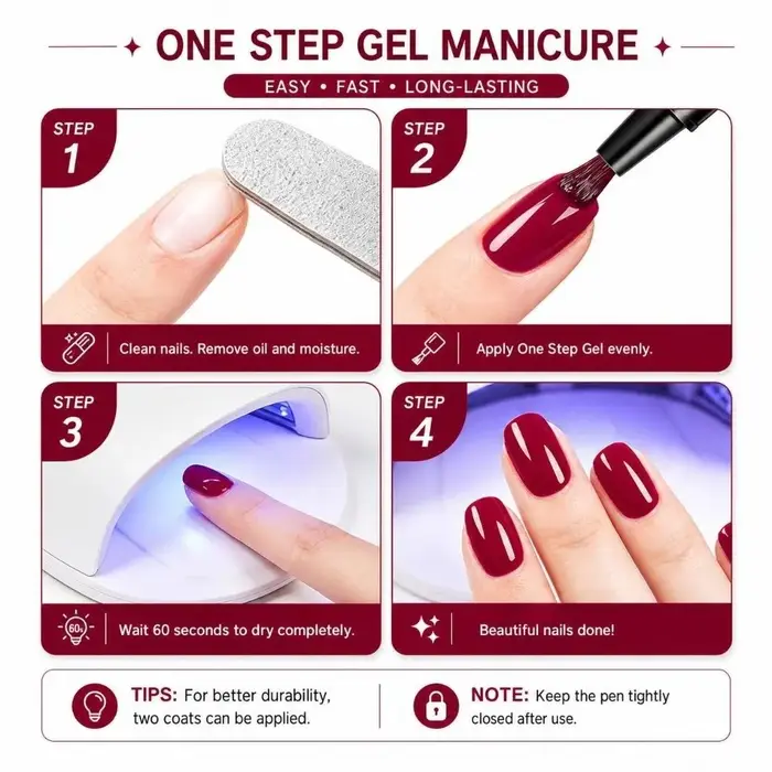 Vernis à ongles gel UV 3-en-1 tendance, séchage rapide, brillant, longue tenue, couleur unie, pour manucure en salon