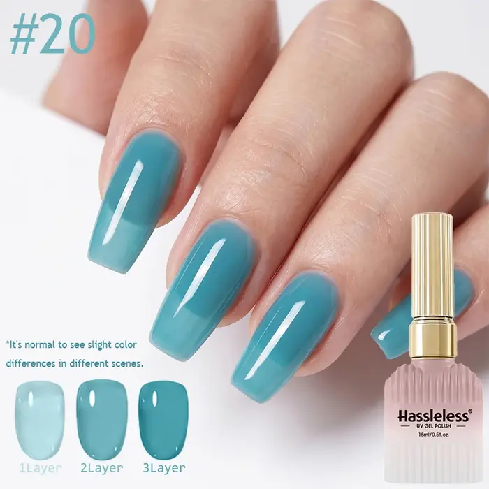 15ml Sans tracas # 20 Gels Turquoise Translucides