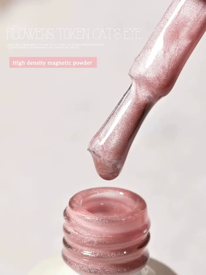 1-16 pièces Vernis à ongles gel magnétique effet œil de chat, perles de verre blanc clair, gel satin