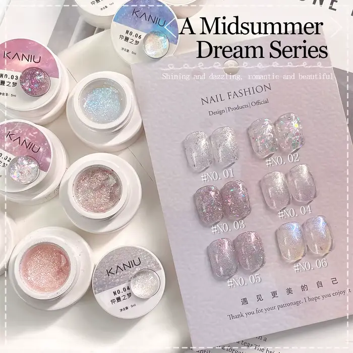 Kaniu paillettes vernis à ongles 5ml mousseux réfléchissant Gel