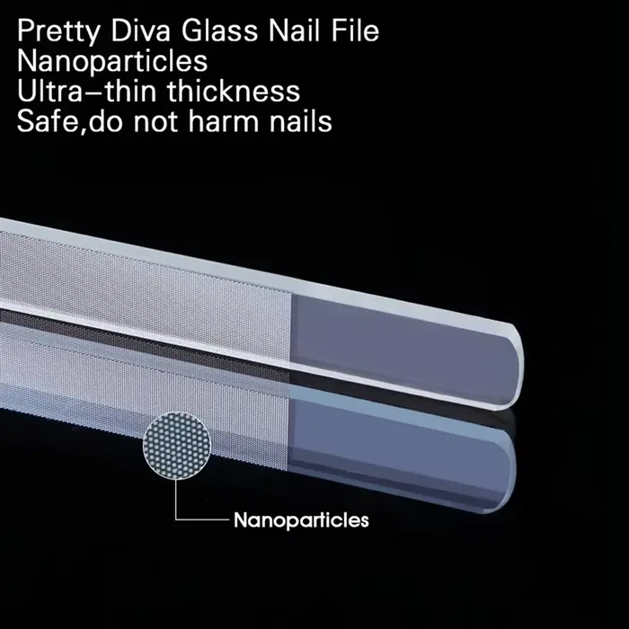 3X brillant à ongles en verre-limes