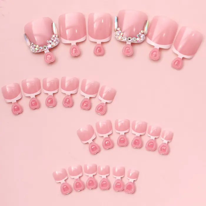 Nouveaux faux ongles de pieds français blancs 2026