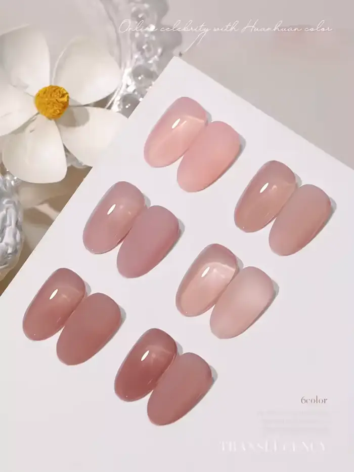 1-30 pièces PSK Vernis à ongles couleur rose nude, transparent effet glace, couleur naturelle, Nouve