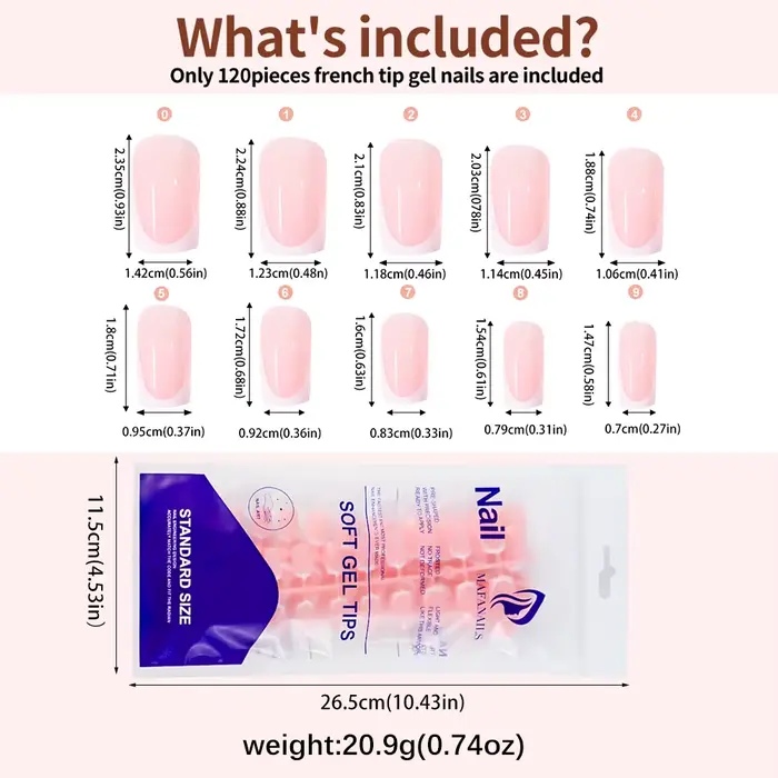 Faux ongles français en forme de cercueil, courts et carrés, rose brillant, couverture complète, por
