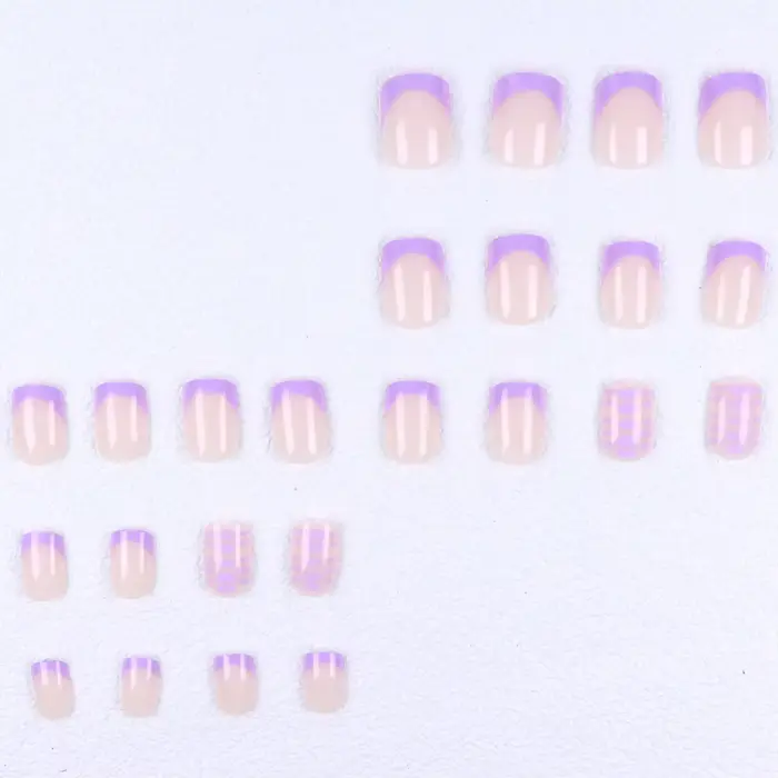 Ongles de Type presse 48 pièces, faux ongles carrés et de presse de taille moyenne, faux ongles poin