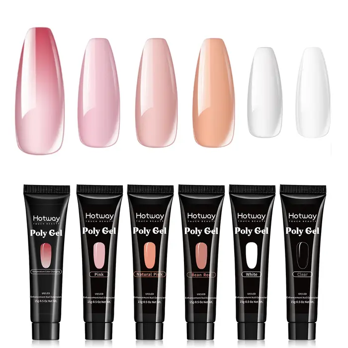 Kit de gel 15g, gel d'extension rapide pour ongles, durable et naturel, adapté pour l'amélioration d
