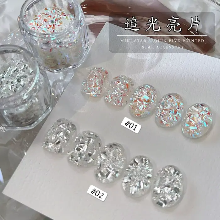 1/2 boîtes de paillettes 3D éblouissantes pour ongles