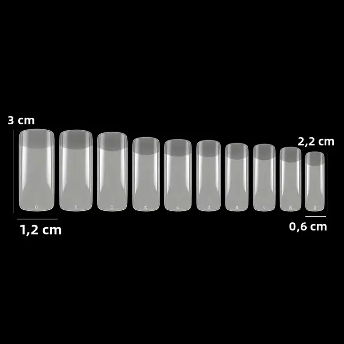 Lot de 500 faux ongles français à couverture complète naturelle