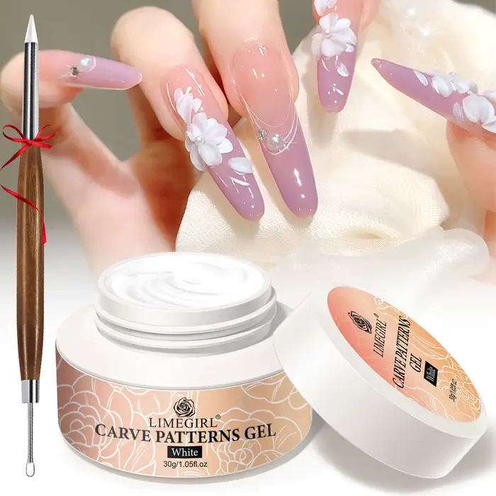 LIMEGIRL 30g Gel Solide Antiadhésif à Motifs Sculptés à la Main avec Stylo de Sculpture pour Modélisation 3D