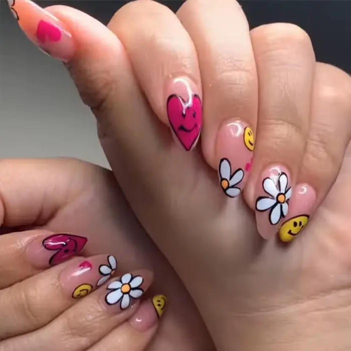 24 pièces/ensemble Faux ongles à presser forme amande couleur unie simple