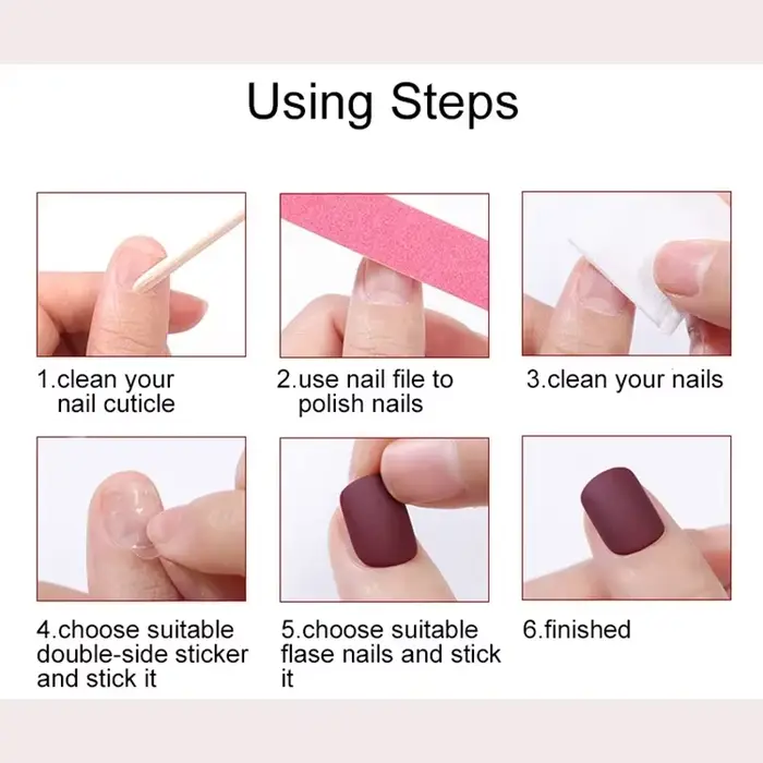 Ongles artificiels courts roses mignons style princesse