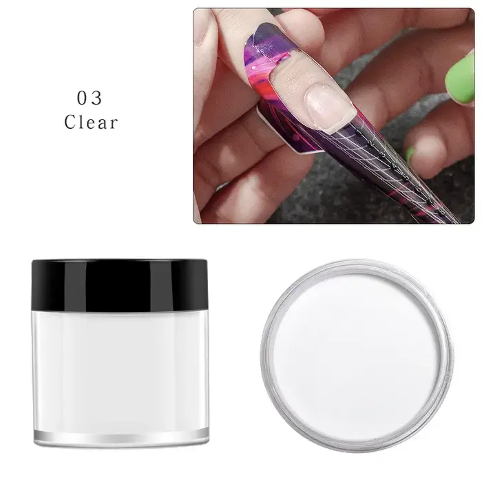 3 couleurs 1 pc poudre acrylique pour ongles Art polymère conseils constructeur rose clair blanc
