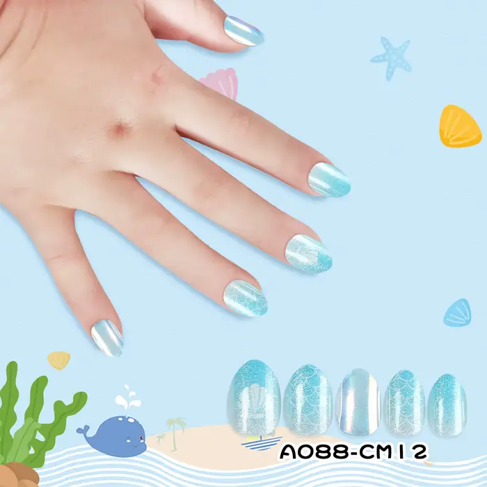 24 pièces enfants mignon faux ongles filles dessin animé presse