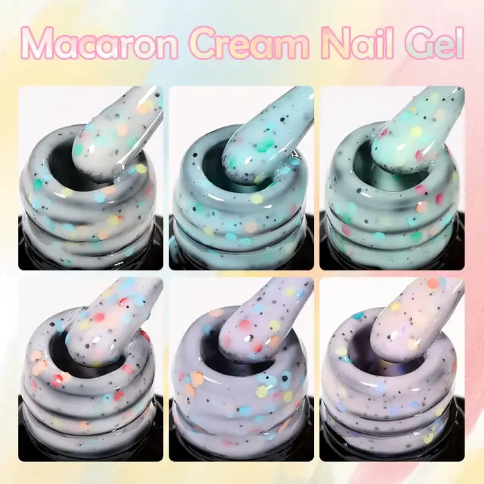 LILYCUTE 7ml Macaron crème ongles Gel paillettes