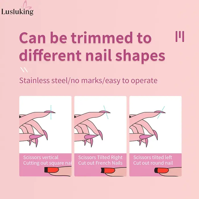 Ciseaux français pour faux ongles en forme de U, coupe-ongles en acrylique, coupe-pointe réglable, m