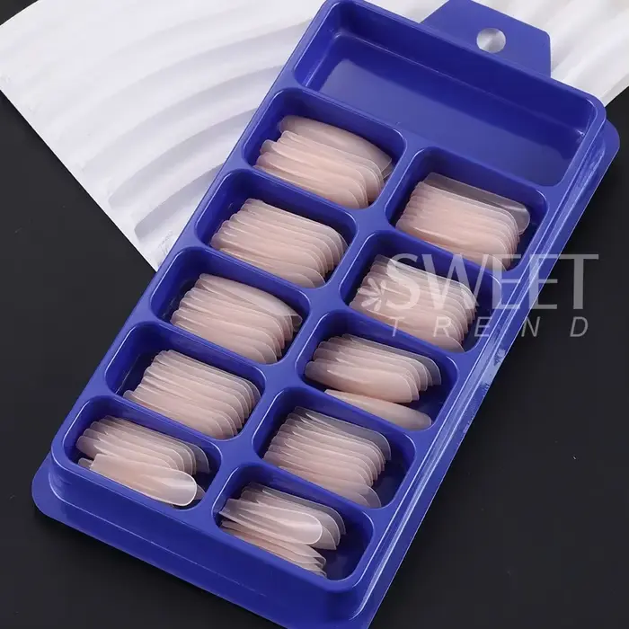 100 pièces nu rose faux ongles presse sur ongles acrylique Extension cercueil formes ongles conseils