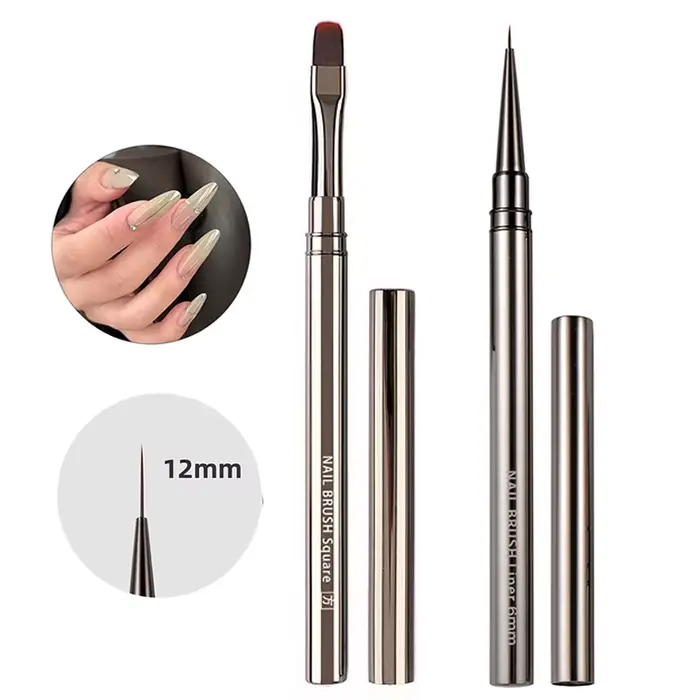 BORN PRETTY brosse à ongles bricolage dessin peinture fleur ligne rayures stylo poignée en métal UV Gel Nail Art brosses outil de manucure