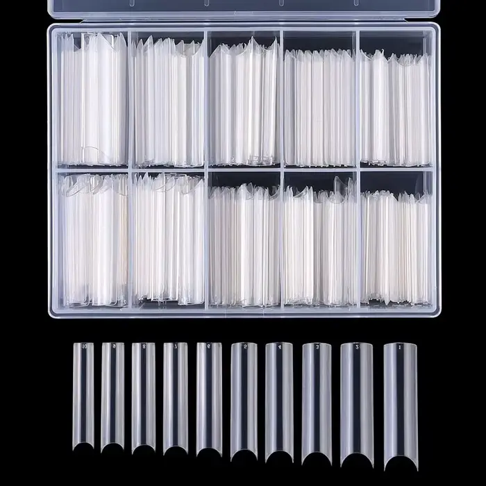200/240 pièces XXL carré presse sur faux ongles conseils C incurvé droit acrylique Extra Long clair 